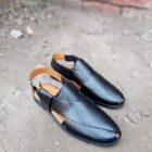 Black Look Peshawari Chappal pure lather